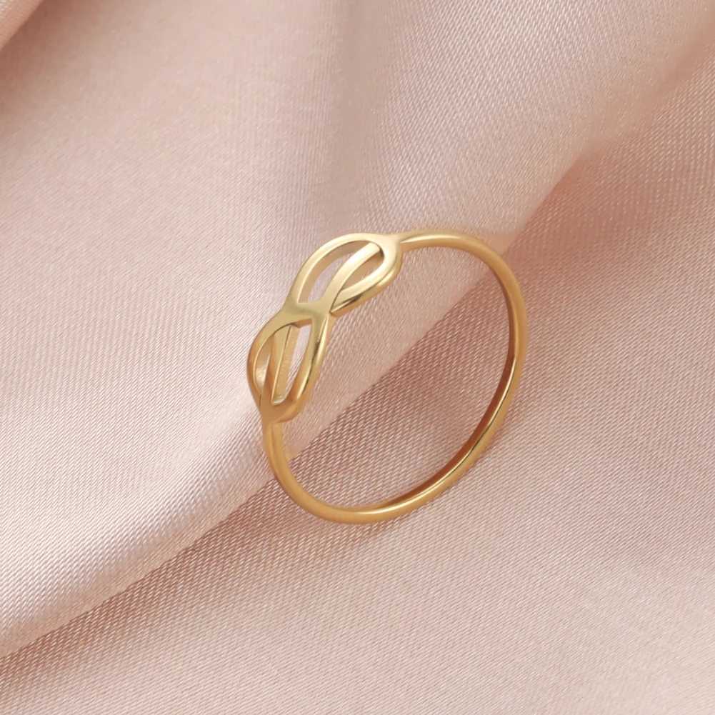 COOLTIME Infinite Knot Ring Stainless Steel Vintage Simple Rings Women Fashion Asymmetry Minimalist Ring Friendship Jewelry W250606