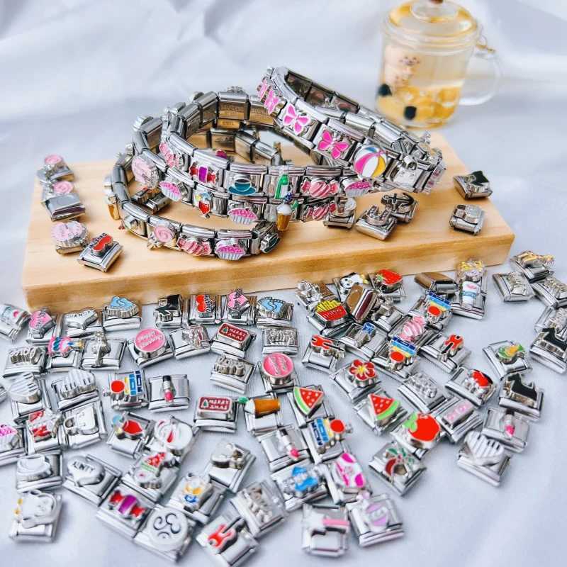 20 Mixed Italian Charm Link Bracelet 9MM Men Women DIY Parts Module Accessories Wholesale W250606