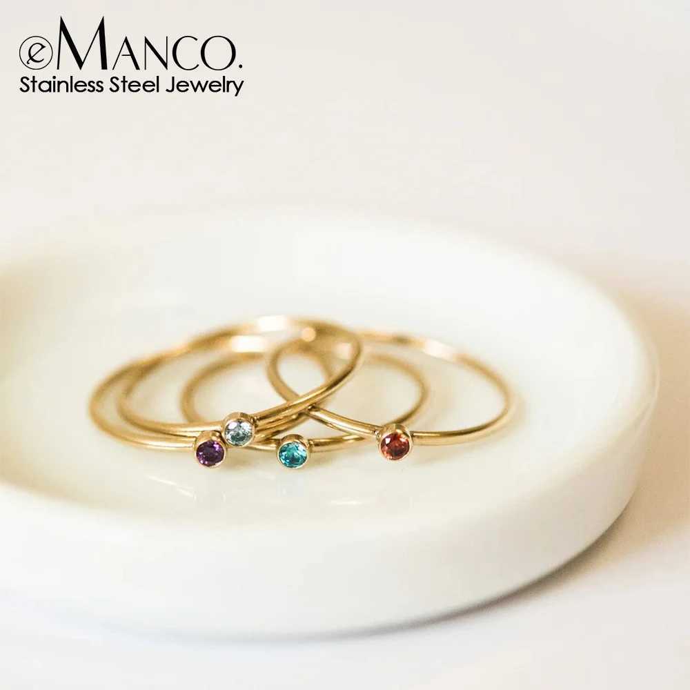 eManco Fashion Fine Jewelry Couple Birthstone Ring Original Niche Design Hip Hop Style Tide Street Style Accessories Factory Outlet W250606