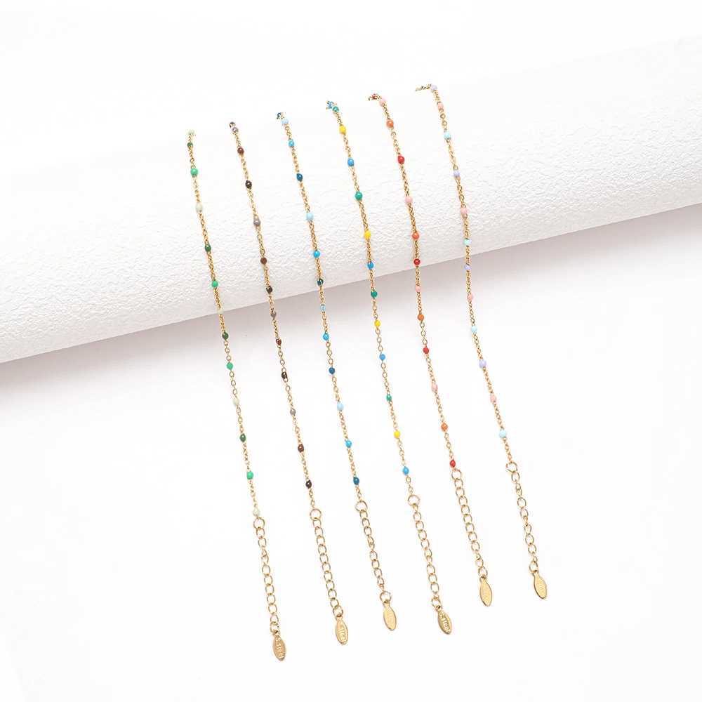 ZMZY New Color Design 304L Stainless Steel Bracelets for Women Chain Dot Enamel Gold Color Summer Beach Jewelry Accessories W250606
