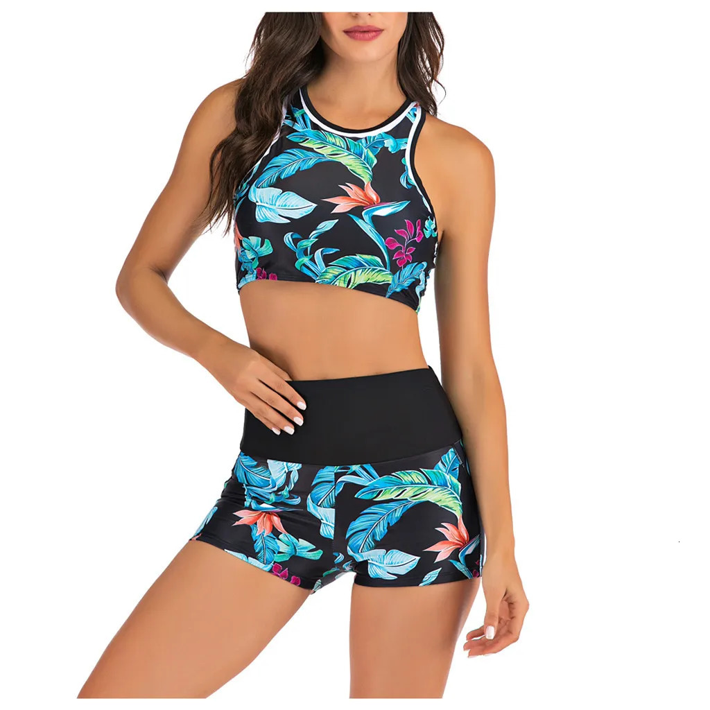 Swimwear 2023 Women Bikini Beachwear Swimsuit Push Up Print Two Swimwears Tankinis Set Plus Size 250530