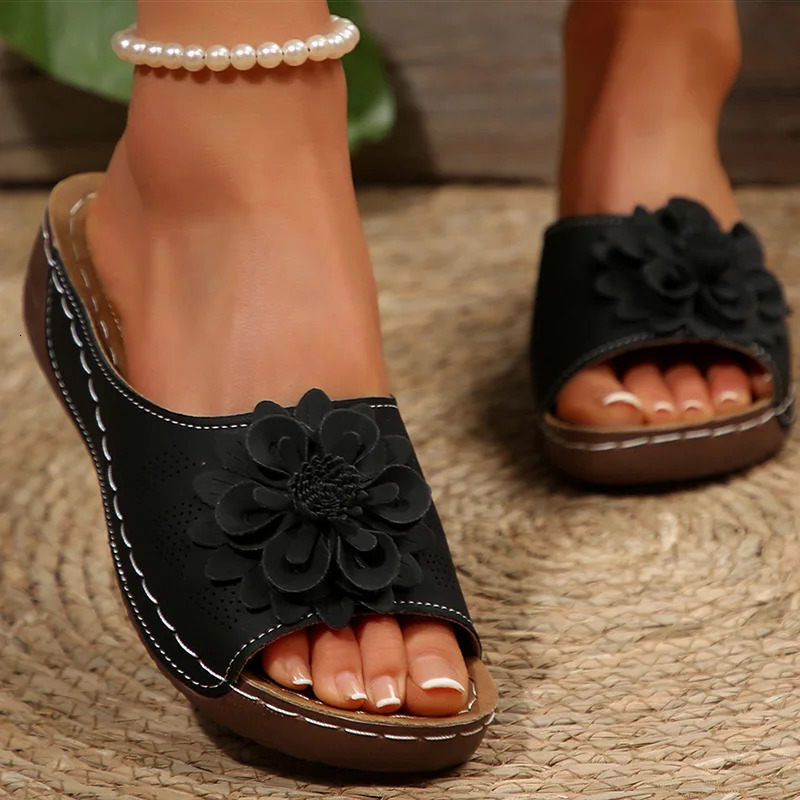 Womens Sandals Comfortable Heels Sandals Summer 2025 Shoes Women Fashion Slippers Wedges Heeled Summer Shoes Woman Footwear 250605