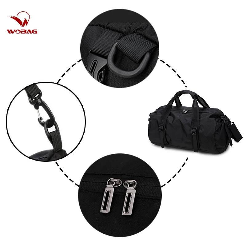 Fashion Black Weekend Short-distance Travel Bag Foldable Men Sports Training Handbag Large Capacity Yoga Women Duffel Bag 250605