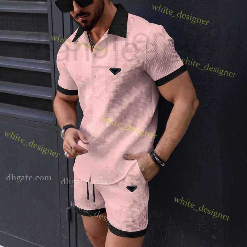 Men's Tracksuits Designer Luxury tracksuit men 2025 Summer polo Casual Color blocked Short sleeved Shorts Beach two piece Set size S-2XL 22KX WVCE