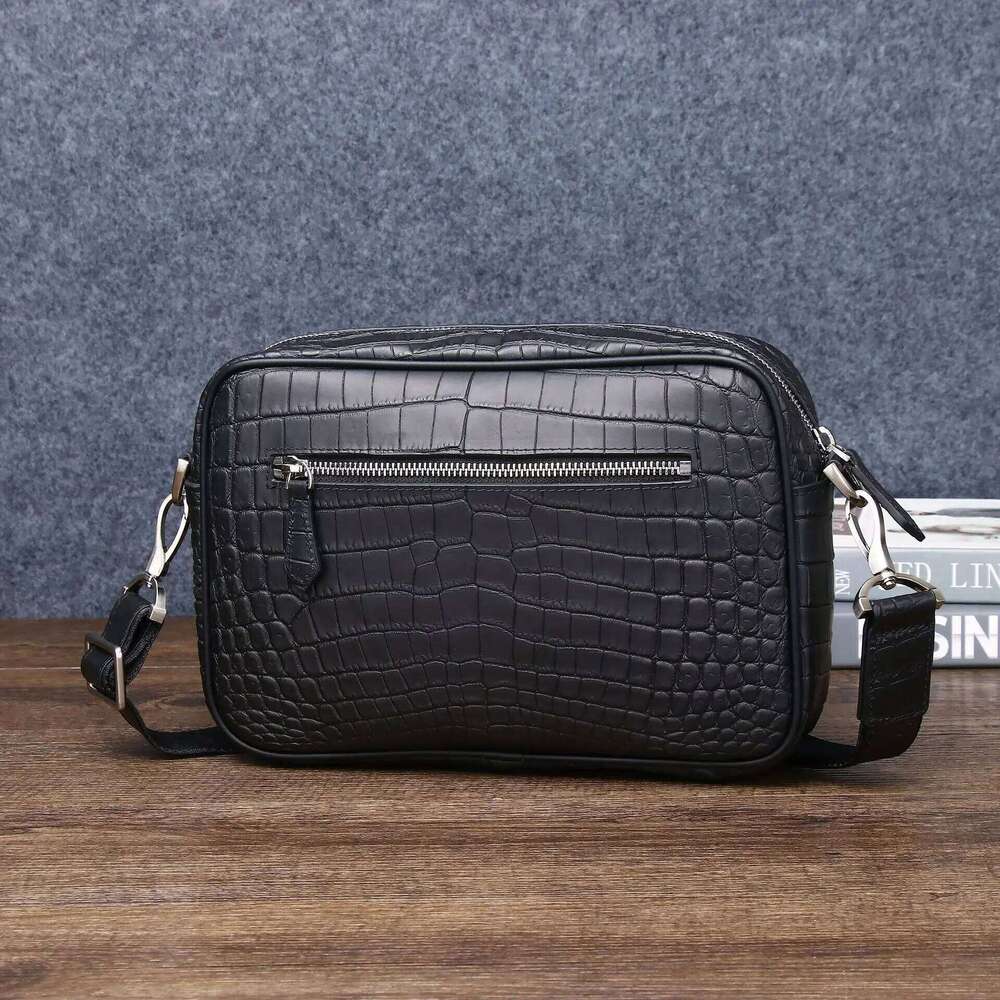 New Alligator Men's Handbags Cow Genuine Leather Male Shoulder Bag Crossbody Boy Matte Finish Leather Messenger Bags 2025/06/06