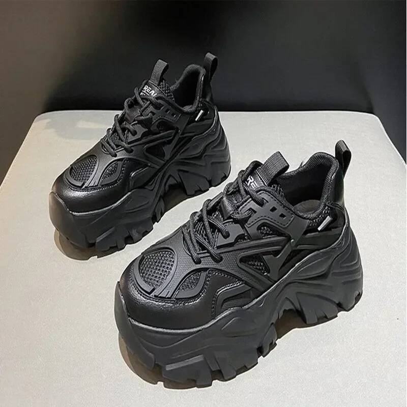 Ddmyoutdoor Summer Platform Shoes Comfortable Lace Up Mesh Sneakers Women S All Match Walking Casual For Outdoor Shoes
