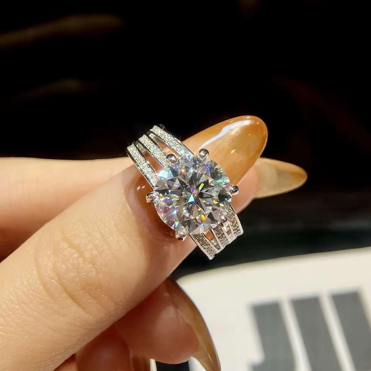 GRA Certified D Color 5ct Moissanite Diamond Wedding Ring 925 Sterling Silver 18k Gold Plated Women Wedding Luxury Fine Jewelry