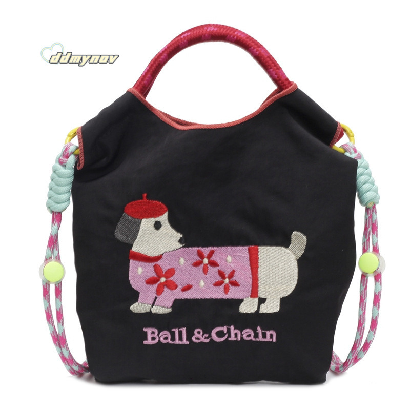 Ins Style Handbag for Women Cute Dachshund Embroidered Shoulder Trendy Fashion Lightweight Casual Crossbody Bag ddmynov