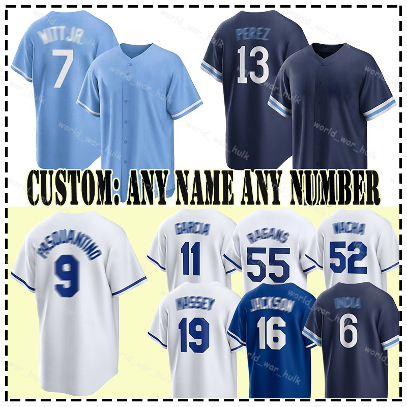 7 Bobby Witt Jr Baseball Jersey Salvador Perez Vinnie Pasquantino Michael Massey Bo Jackson Jonathan India Michael Wacha Kansasess City Kyle Isbel Royals Estevez