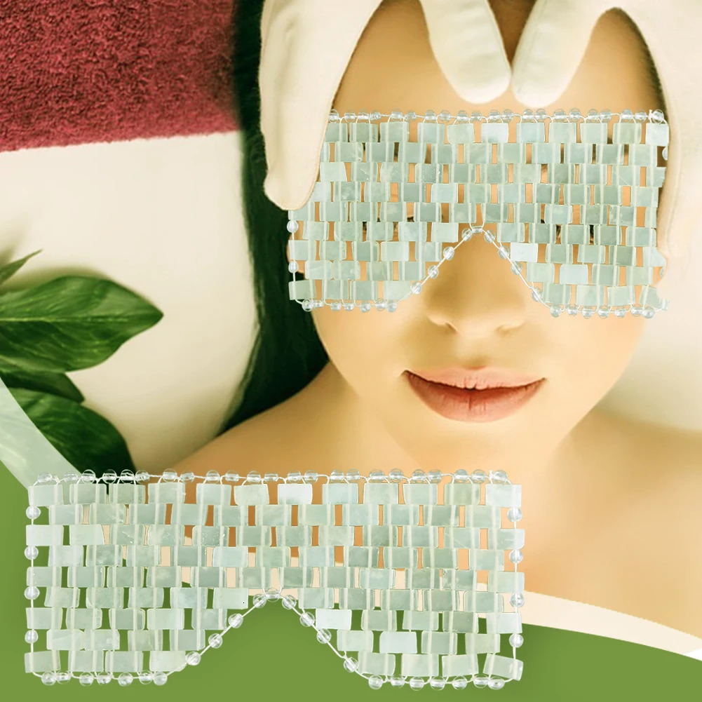 Jade Eye Mask Sleep Massager Mask Alleviate Puffiness Sleeping Eye Mask Relieve Wrinkles Anti-Aging for Cold Therapy 250603