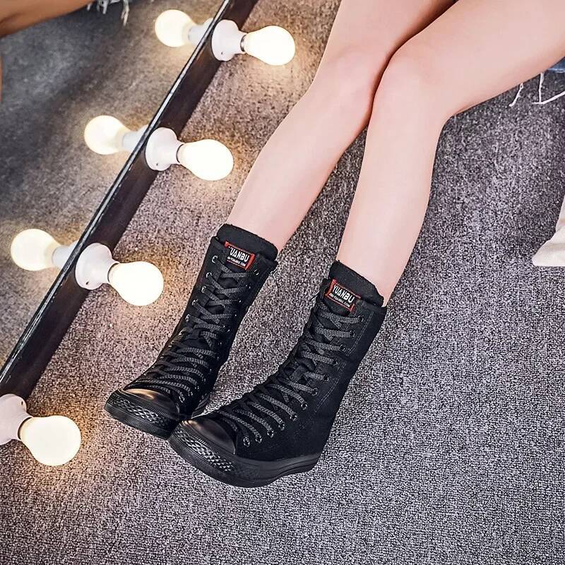 Ddmyoutdoor Zipper Shoe With Front Lace Side Of Short Tube Women Canvas Spring Autumn Female High Top Classic Casual Shoes Footwear Outdoor