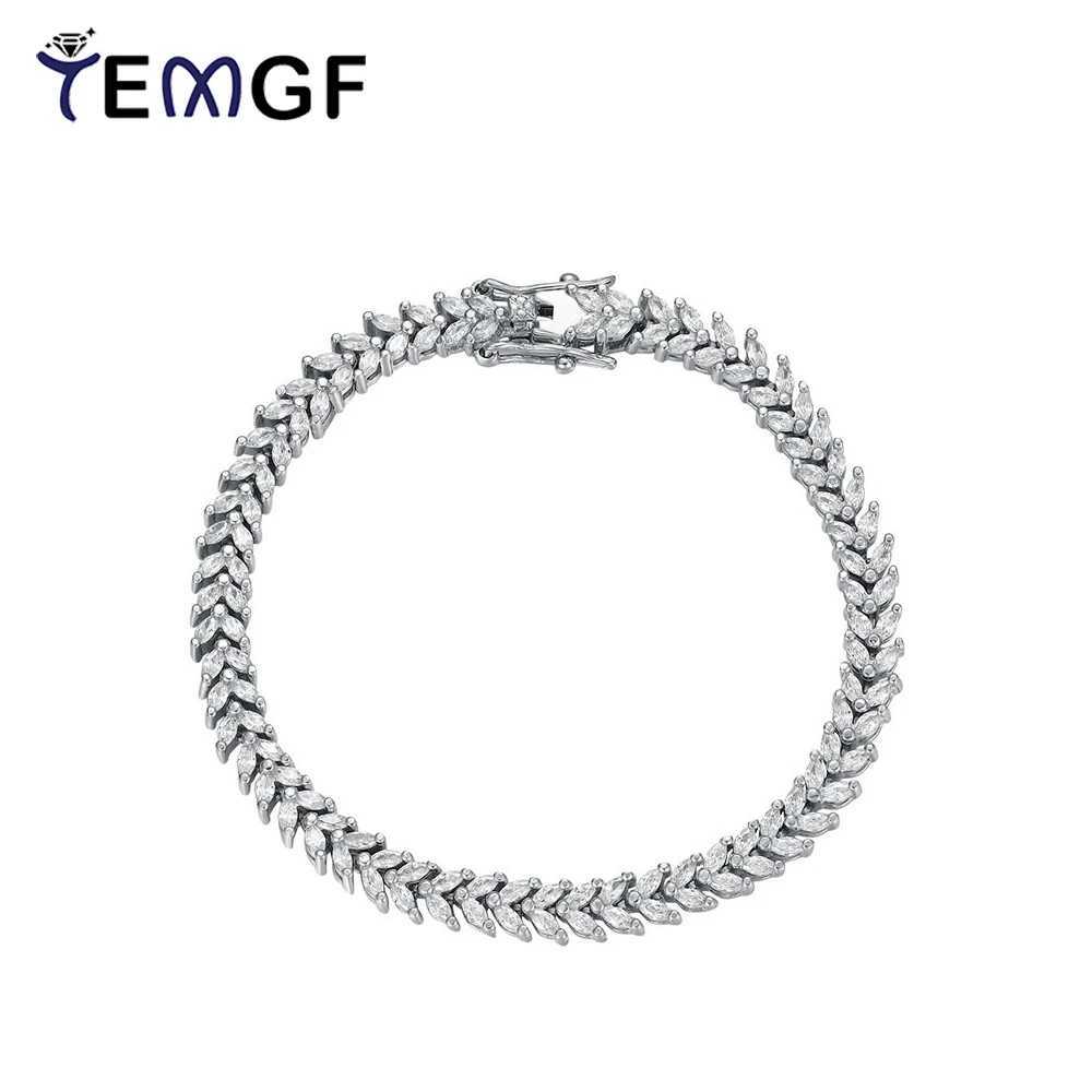 TEMGF Marquise Zircon Bracelet S925 Sterling Silver Chain for Women Girls Sparkling Fine Jewelry Couple Birthday Surprise Gift W250606