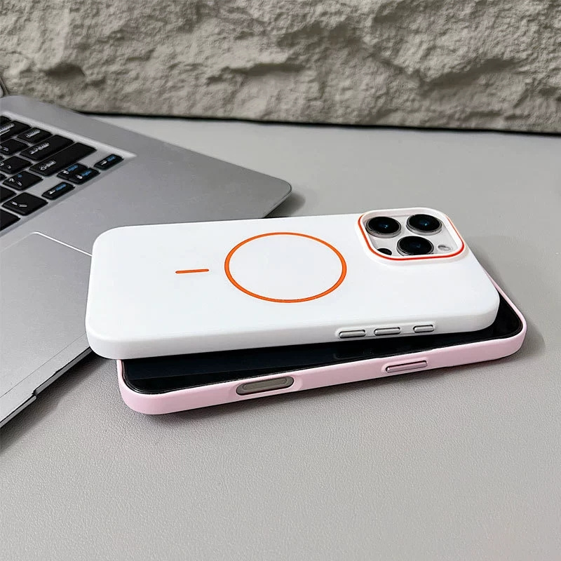 Ultra Thin Simple Hit Color Magnetic Phone Case for iPhone 16 15 14 Plus 13 12 11 Pro Max Matte Wireless Charging Hard Magsafe Cover
