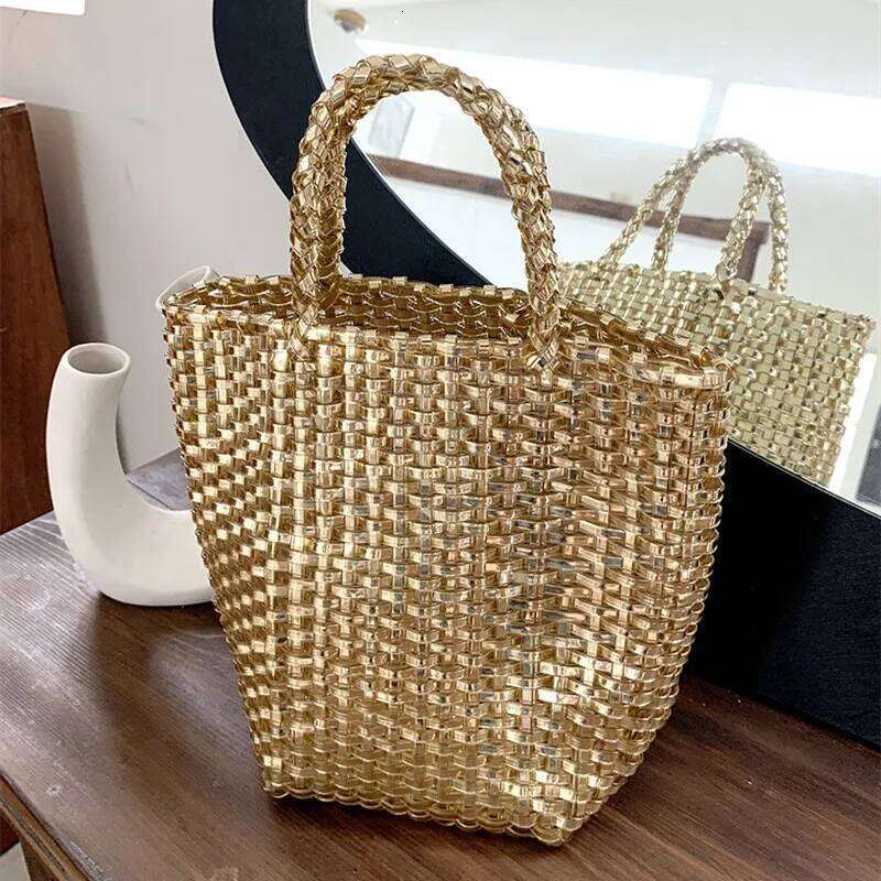 Beach Woven Tote Bag Women Large Capacity Composite Single Shoulder Shopping Bags Handmade
