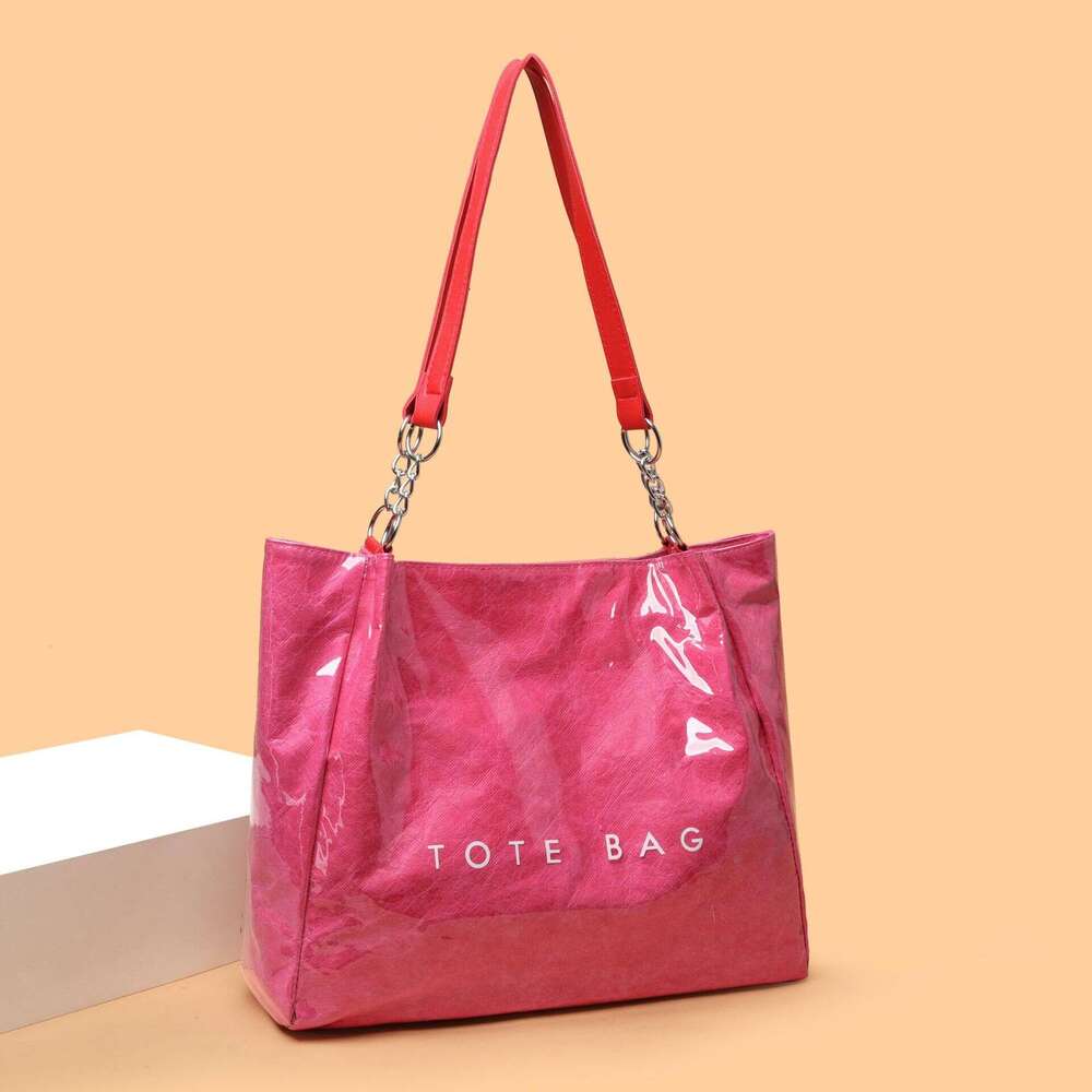 Tote Tyvek Shoulder Letter Transparent Handbag Travel Outdoor Beach Bag