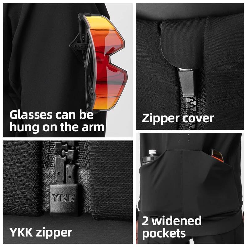 Ddmyoutdoor ROCKBROS Windproof Thermal Fleece Bike Jersey Autumn Winter Outdoor Sport Jacket Coat With Italian Warm Fabric Jogging Suit