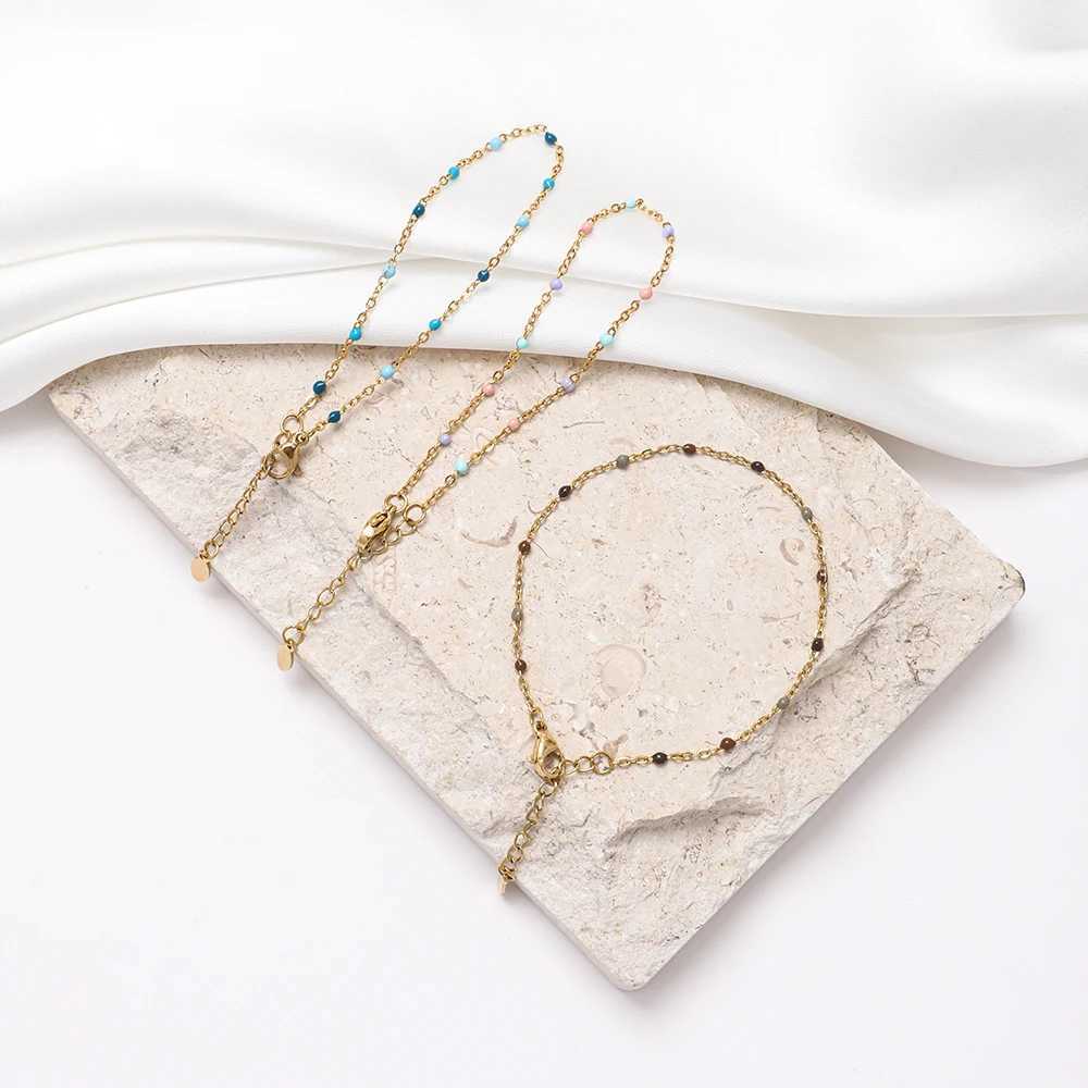 ZMZY New Color Design 304L Stainless Steel Bracelets for Women Chain Dot Enamel Gold Color Summer Beach Jewelry Accessories W250606