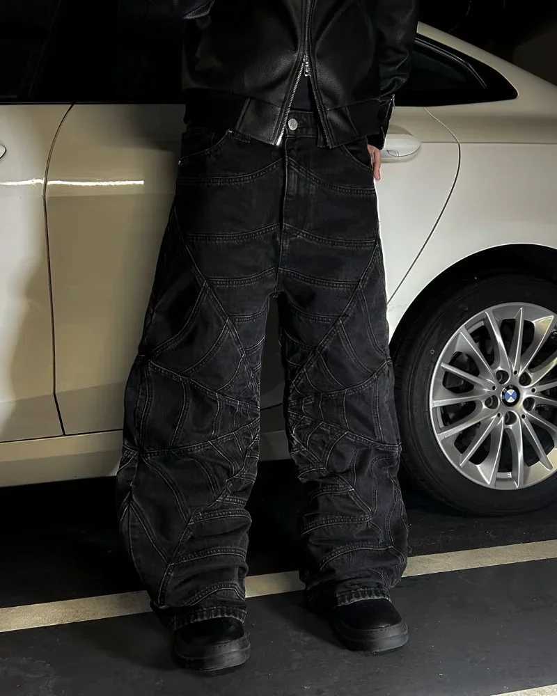 Trendy Brand Harajuku American Hip-hop Oversized Washing Jeans Men Y2k High Street Retro Punk Casual Loose Wide-leg Pants Women Z250605