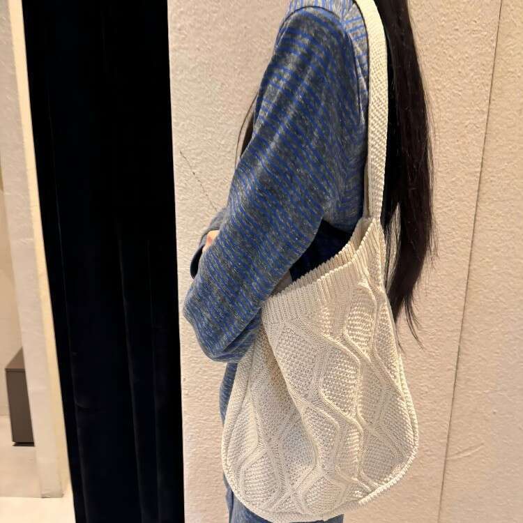 New Knitted Crossbody Solid Color Tote Braided Women's Trendy Bag B5