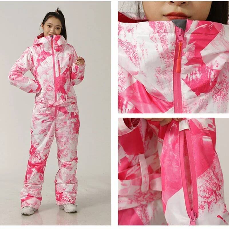 Ddmyoutdoor One Piece Skiing Suits Female Overalls Winter Sport Waterproof Snowboard Suit Women Snow Jumpsuit Warm Hooded Ski Clothes Jogging Suit