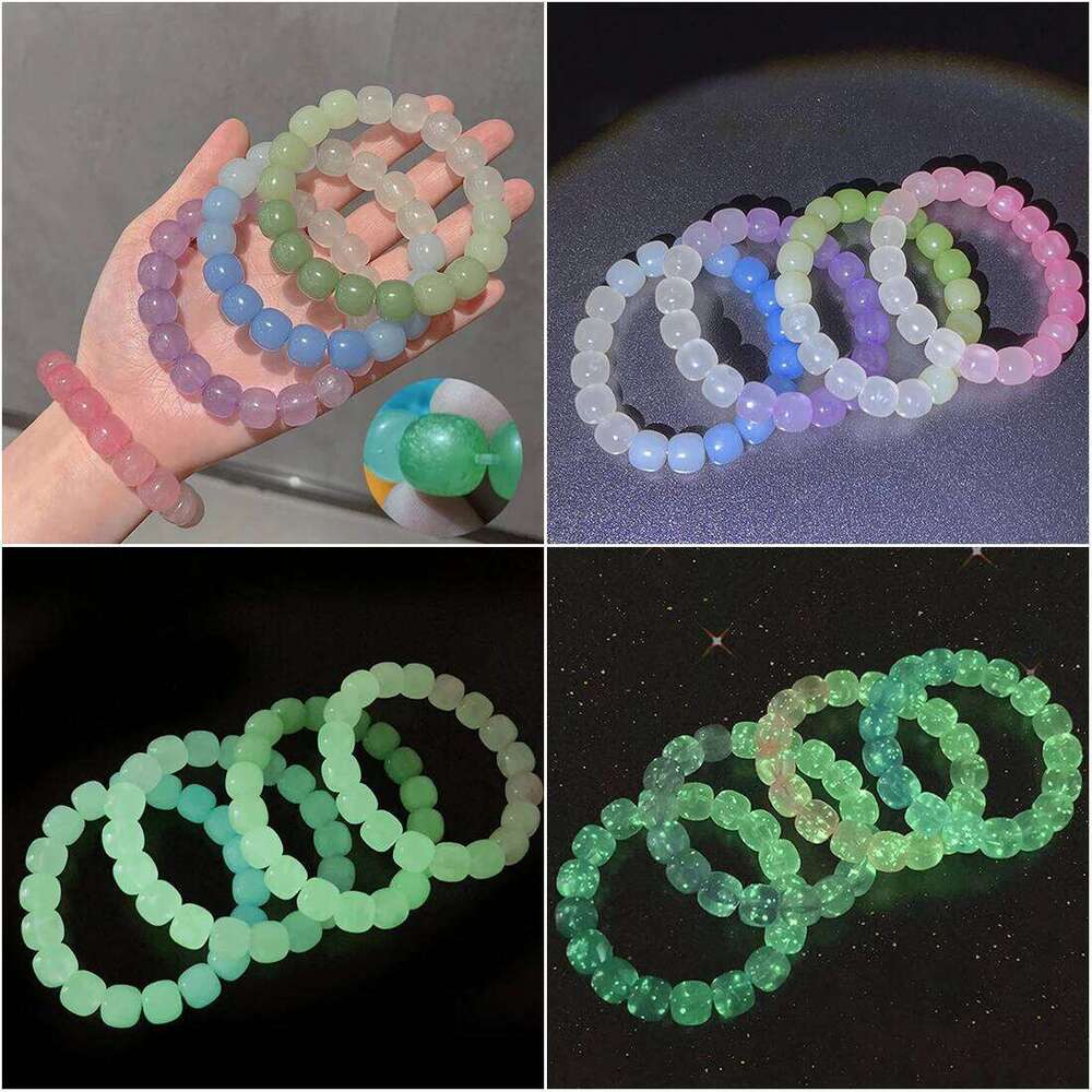 Luminous Bracelets For Women Men Fluorescent Natural Stone Bracelet Night Light Glowing Beads Bangle Fashion Jewelry Couple Gift
