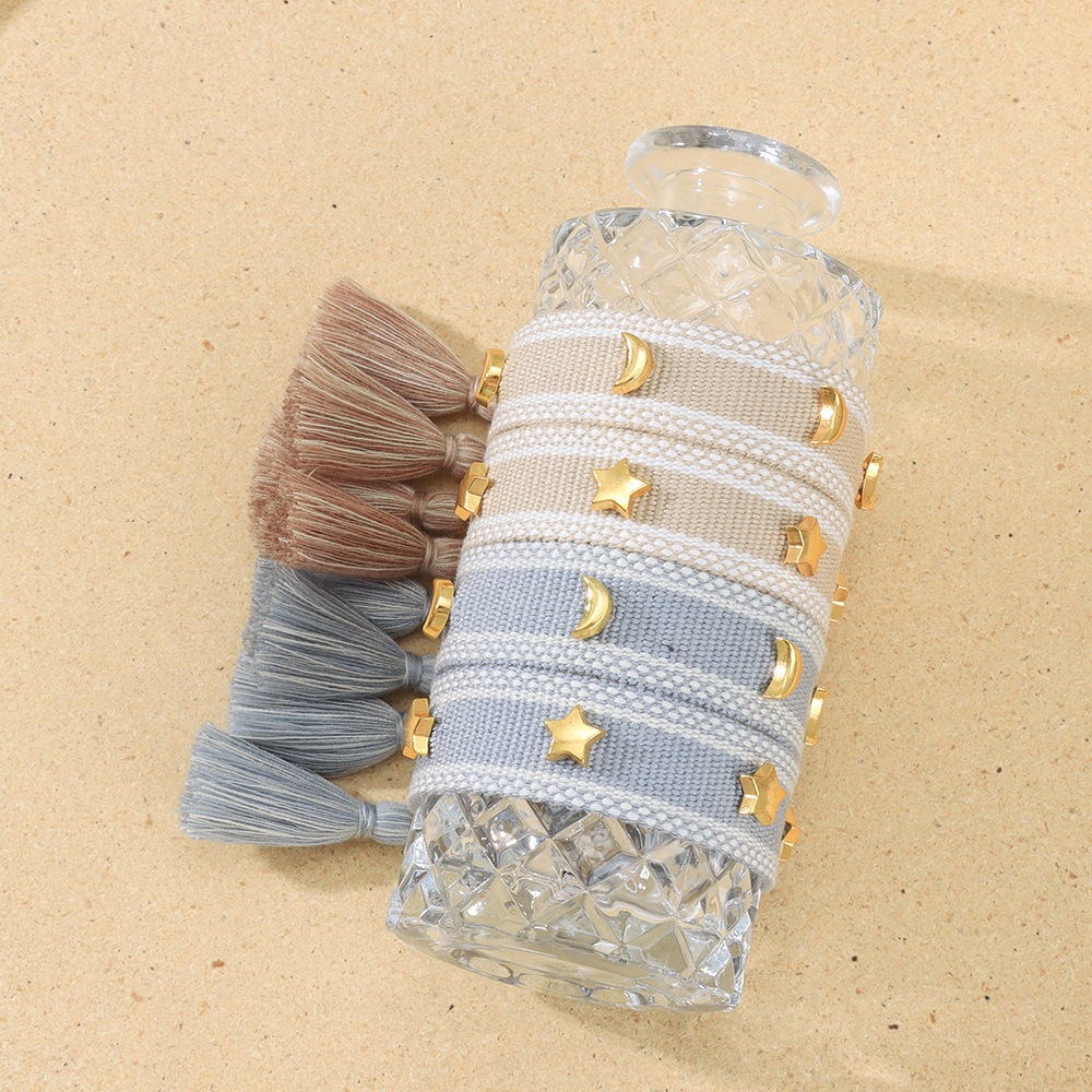 Handcrafted Stars & Moon Alloy Charms Bracelet - Stylish Wristwear Elegant Star-Moon Motif Chain Bracelets for Sisters