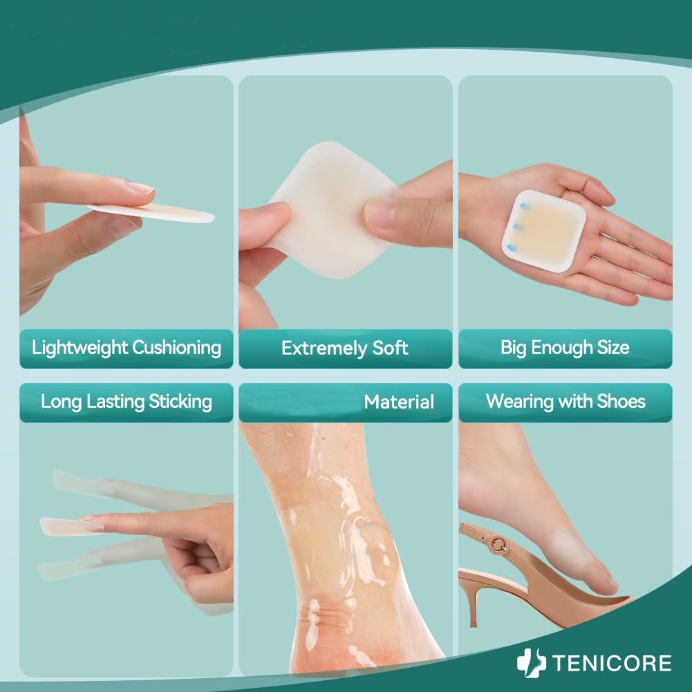 Bunion Pads, Bunion Cushions for Women and Men, Toe and Foot Protector Pads, Sole and Heel Cushions, Waterproof, Thin, 10PCS