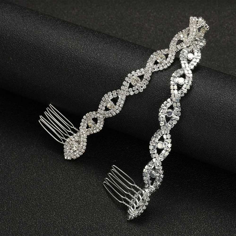 Wedding Headbands Light Luxury Rhinestone Hairbands Hair Combs for Bride Hair Accessories Sparkly Crystal Headpieces for Women Z250605