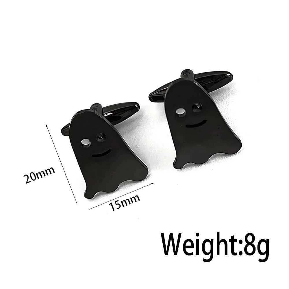 2025New -18K gold-plated stainless steel cufflinks horror ghost design fashion lapel pin gift for friends W250606