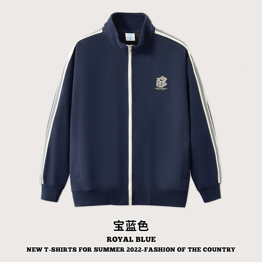 Men's Clothing|Autumn Winter Trendy Zipper Striped Embroidery Casual Sports Jacket Set Men B5