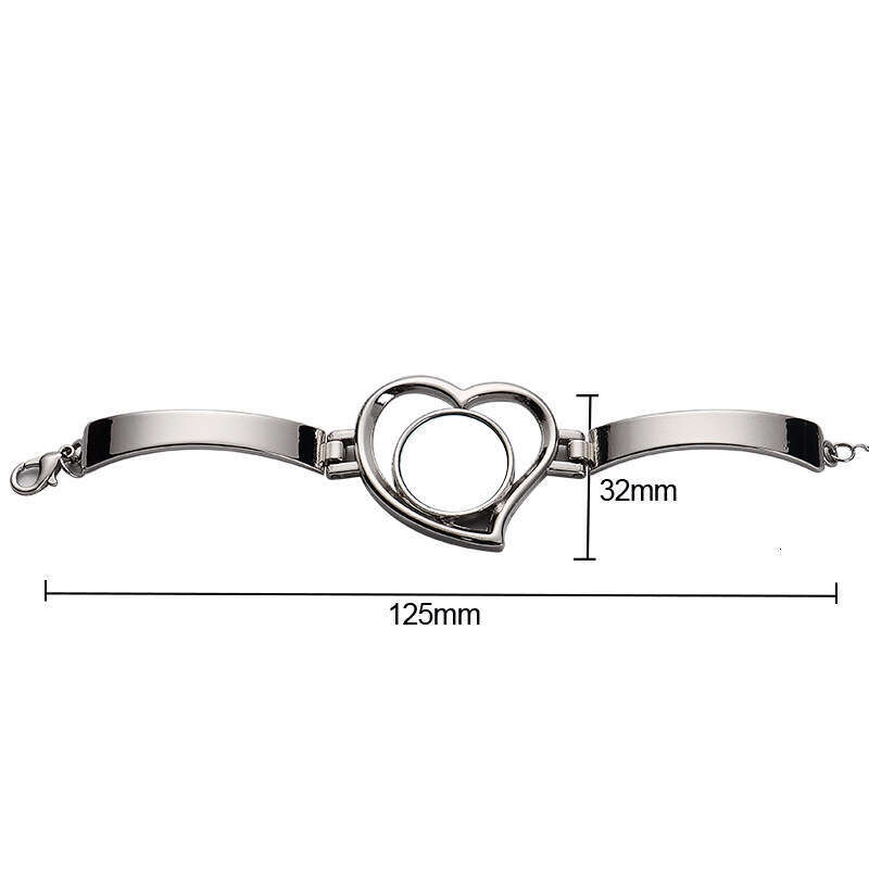 Heart-Shaped Heat Transferred Open Endbracelets for DIY Jewelry Making