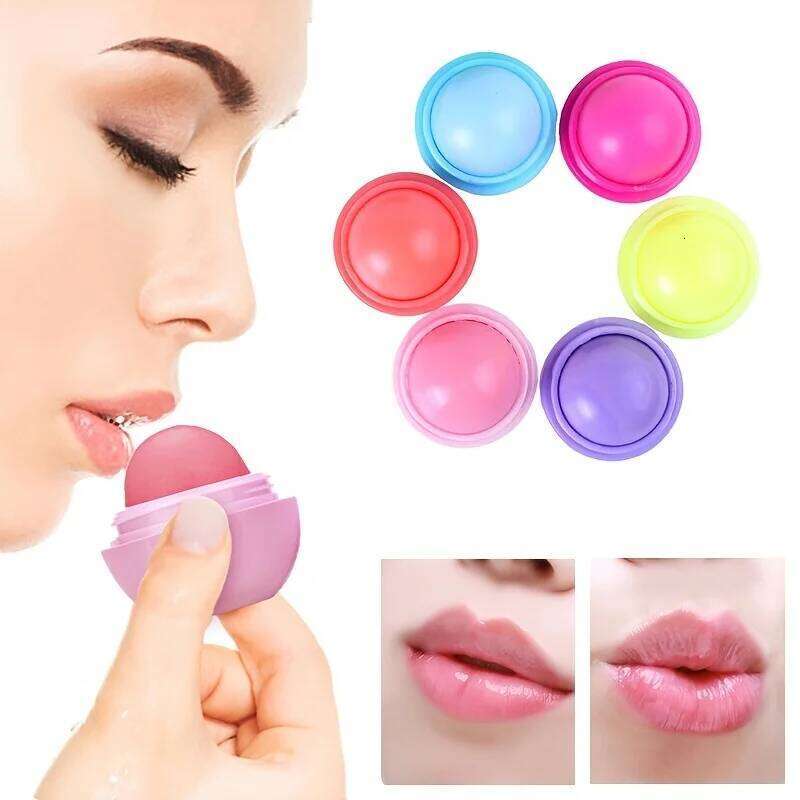 free shipping Cute Ball Shaped Lip Balm - Hydrating, Soothing, and Long-Lasting Lip Plumper with Non-Stick Cup for Preventing Frost Cracking a