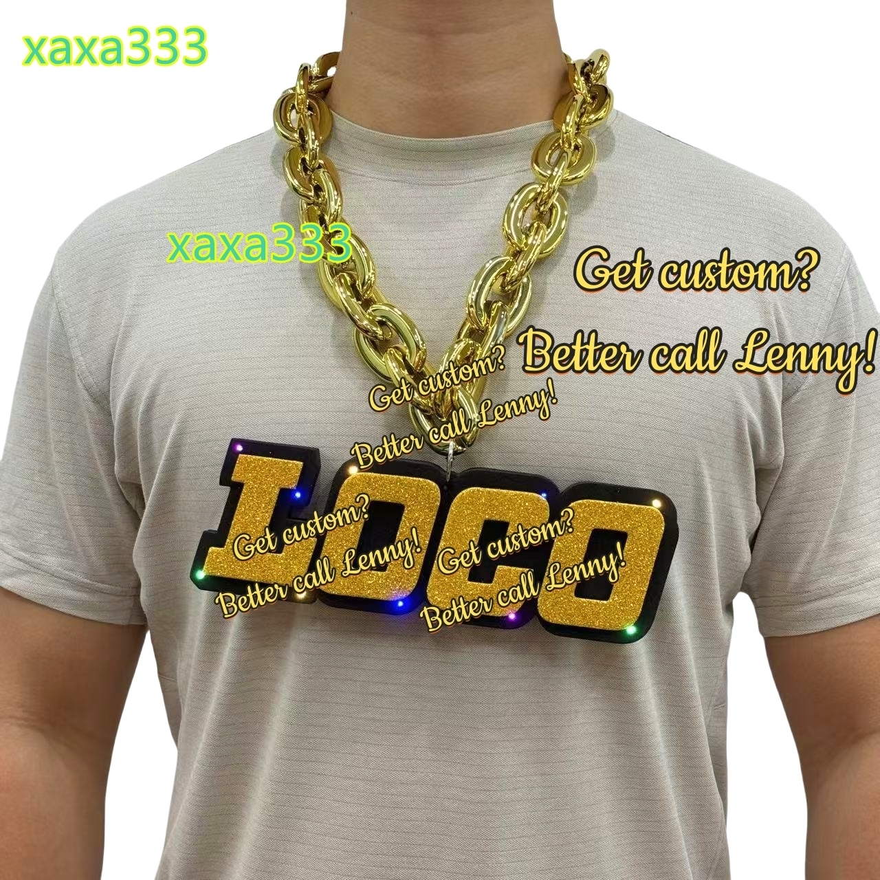 Fan Chain Baseball Ice Hockey Football Club Oversized Foam Necklace 3D EVA Team Big Chain With
