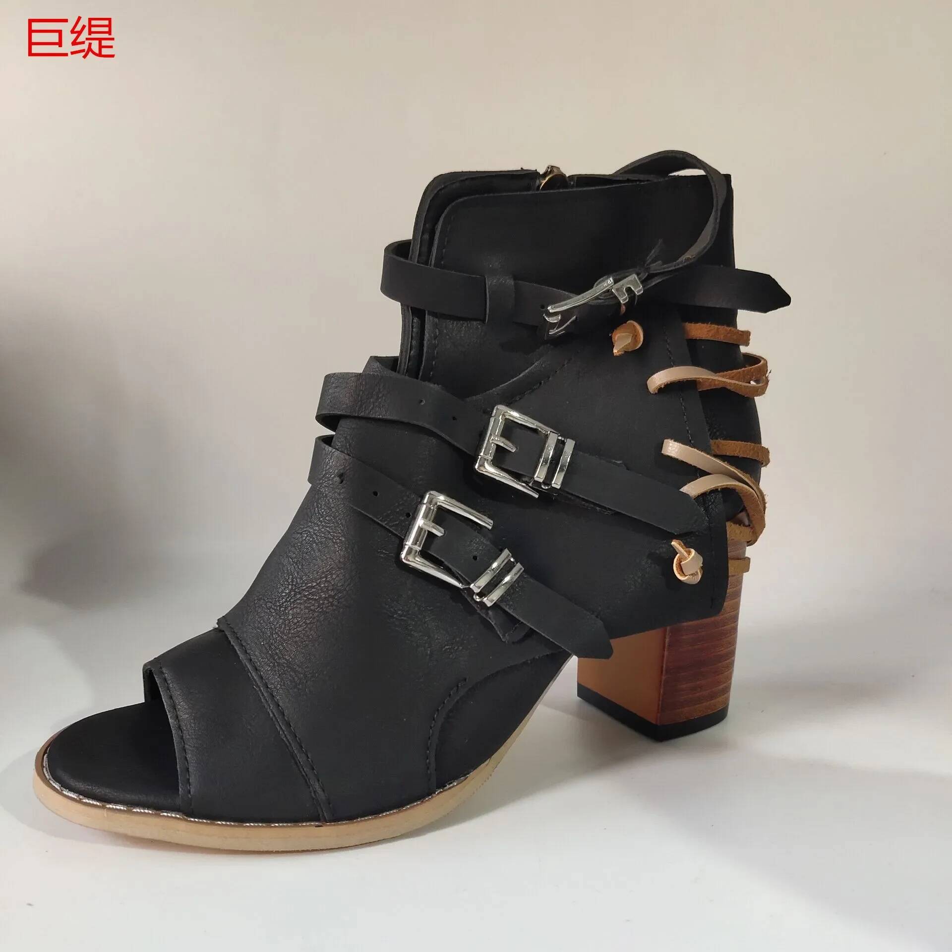 Ddmyoutdoor NEW Women S Ankle Boots Leopard Pointed Toe Ladies Chunky High Heel Female Shoes Woman Footwear Plus Size New Outdoor Shoes