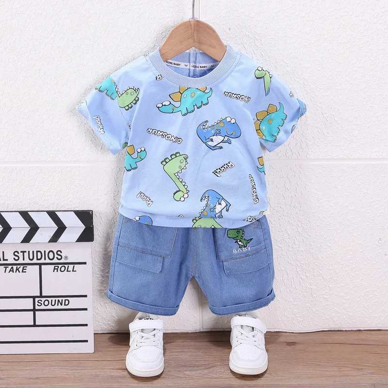 New Summer Baby Boys Clothes Suit Children Cartoon T-Shirt Shorts 2Pcs/Sets Toddler Casual Costume Kids Boys Clothing Tracksuits R250606