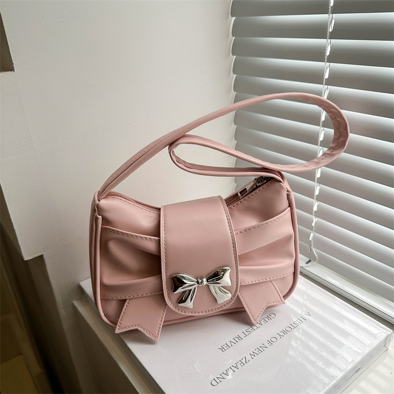 designer Bowknot Trendy Underarm Small Square Bag 2025 New Korean Style Single Shoulder Handbag Women's Bag Foreign Trade Cross-border Dropshippi