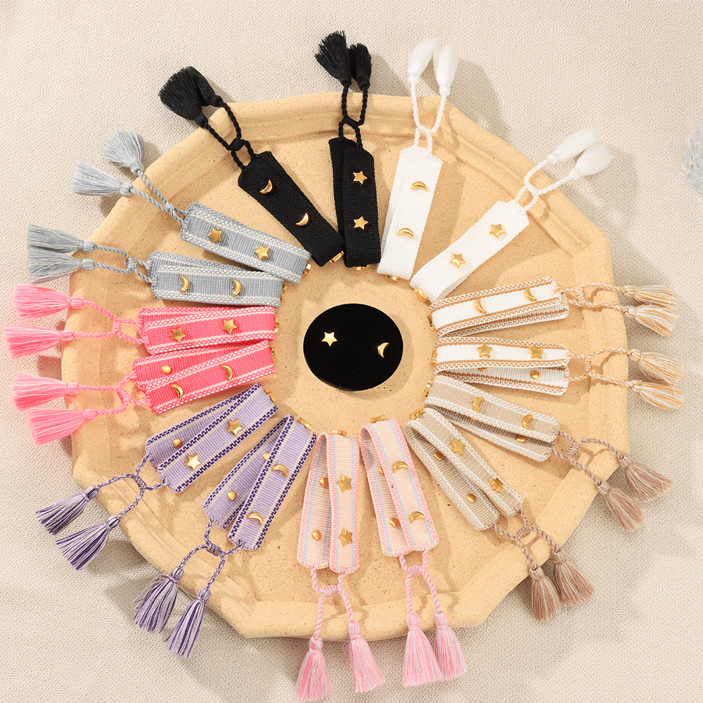 Handcrafted Stars & Moon Alloy Charms Bracelet - Stylish Wristwear Elegant Star-Moon Motif Chain Bracelets for Sisters