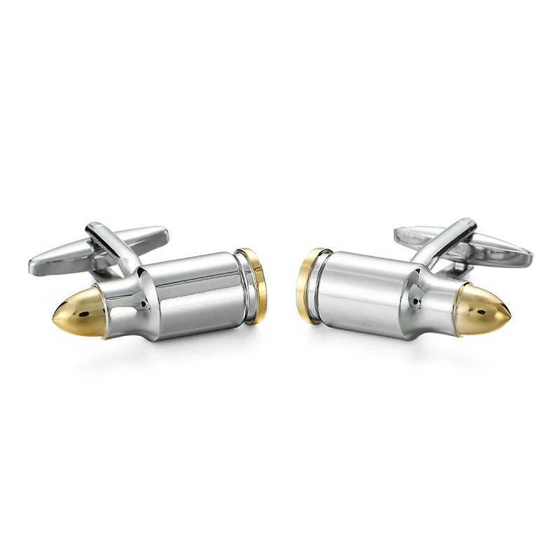 Mens French shirt cufflinks copper material bullet model cufflinks fashionable wedding clothing accessories wholesale W250606