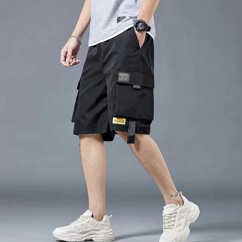 Cargo shorts mens summer loose-fitting five-point pants multi-pocket functional sports pants 250605