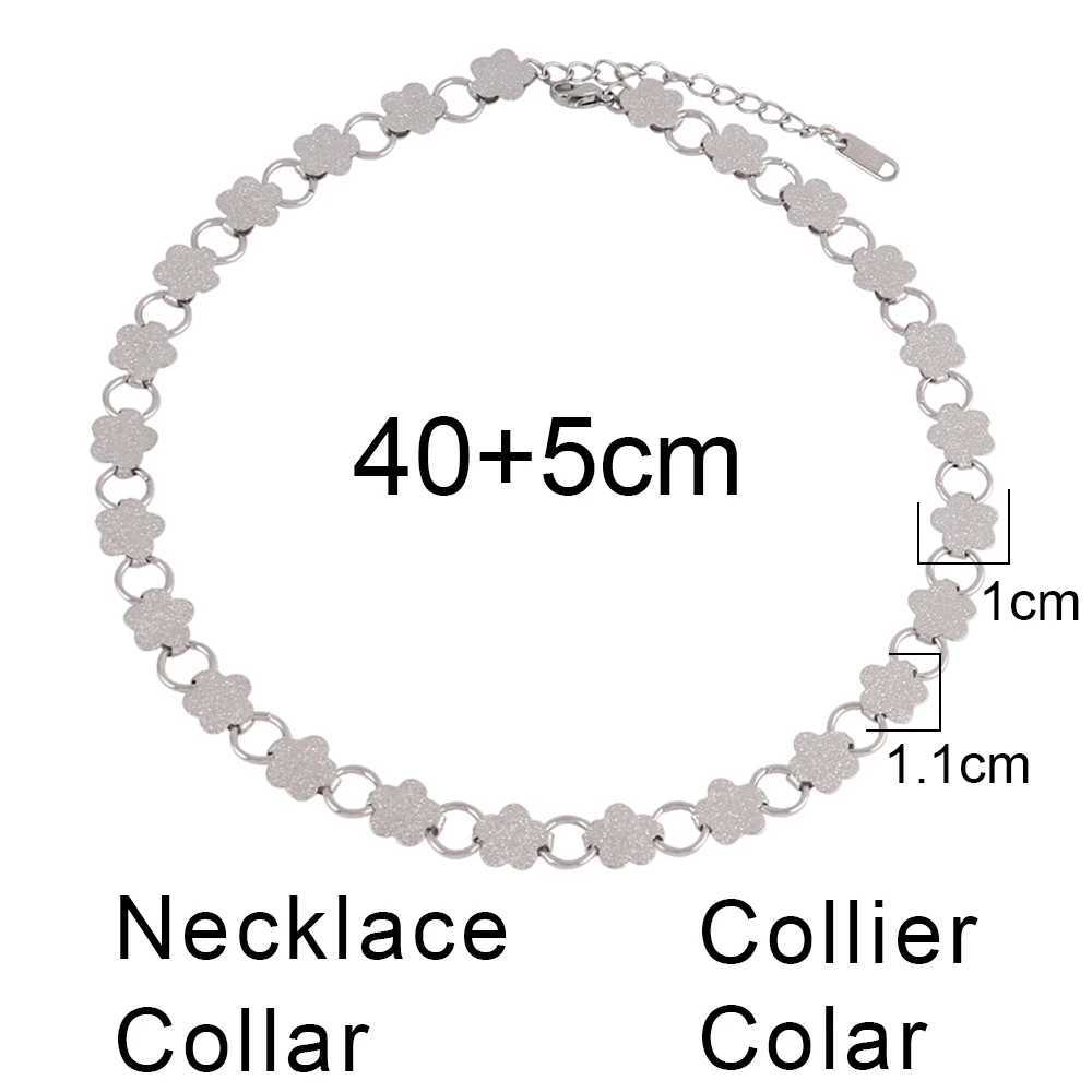 316L Stainless Steel Flower Necklace For Women Fashion Simple Flower Chain Necklaces Jewelry Gift Y250605