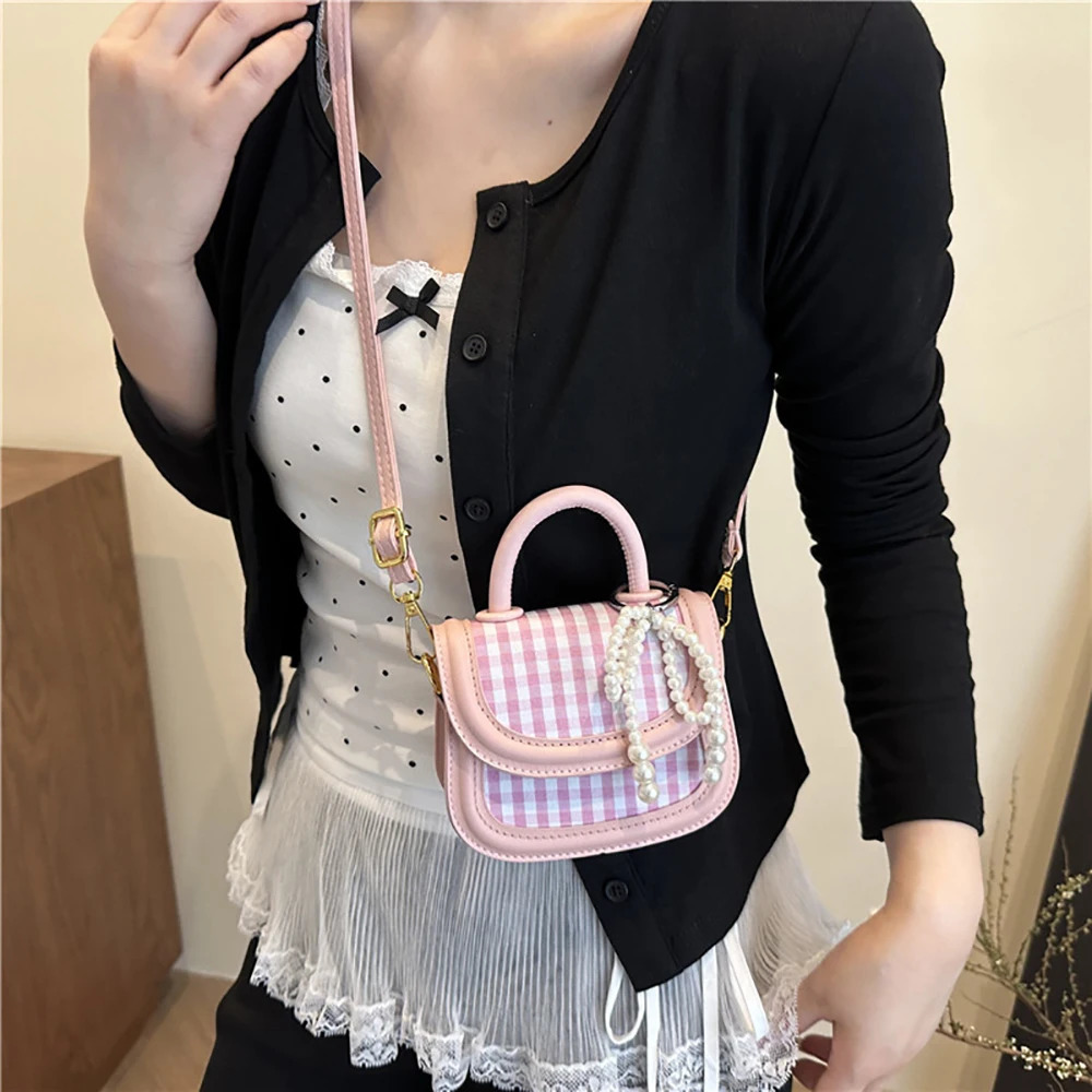 Contrast Color Plaids Crossbody Bag Women Spring Summer Casual Buckle One Shoulder Bags Versatile All-Match Party Handbags 250605