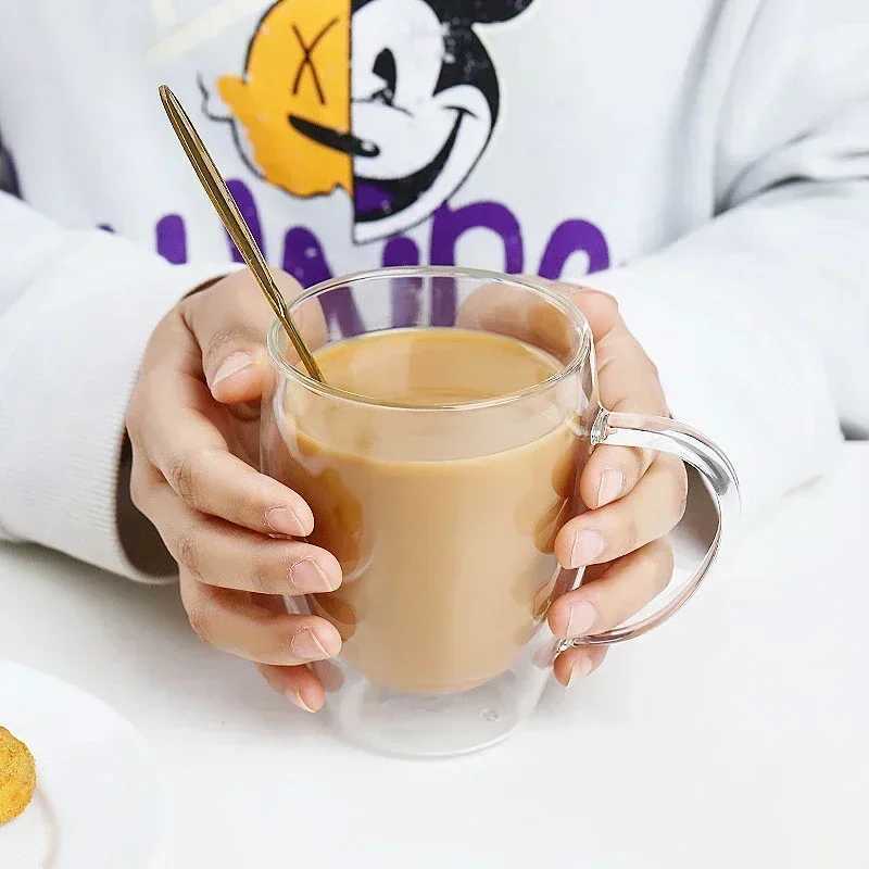 2-6pcs Double-layer Wall Transparent Cup Coffee Milk Drink Mug High Borosilicate Glass Drinkware Heat Resistant Household OfficeC250606
