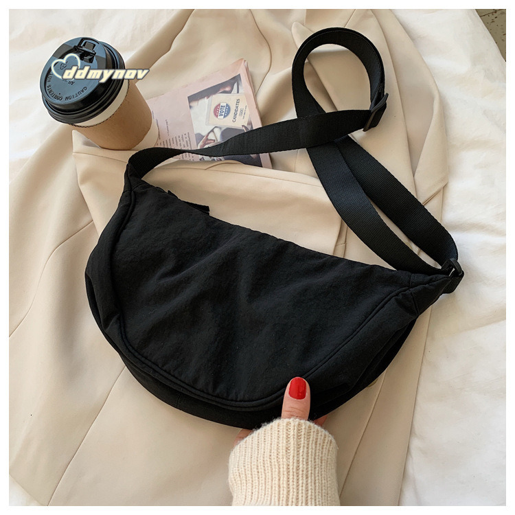 New Women's Crossbody Fashion Casual Nylon Dumpling Versatile Shoulder Trendy Lightweight Small Cloth Bag ddmynov