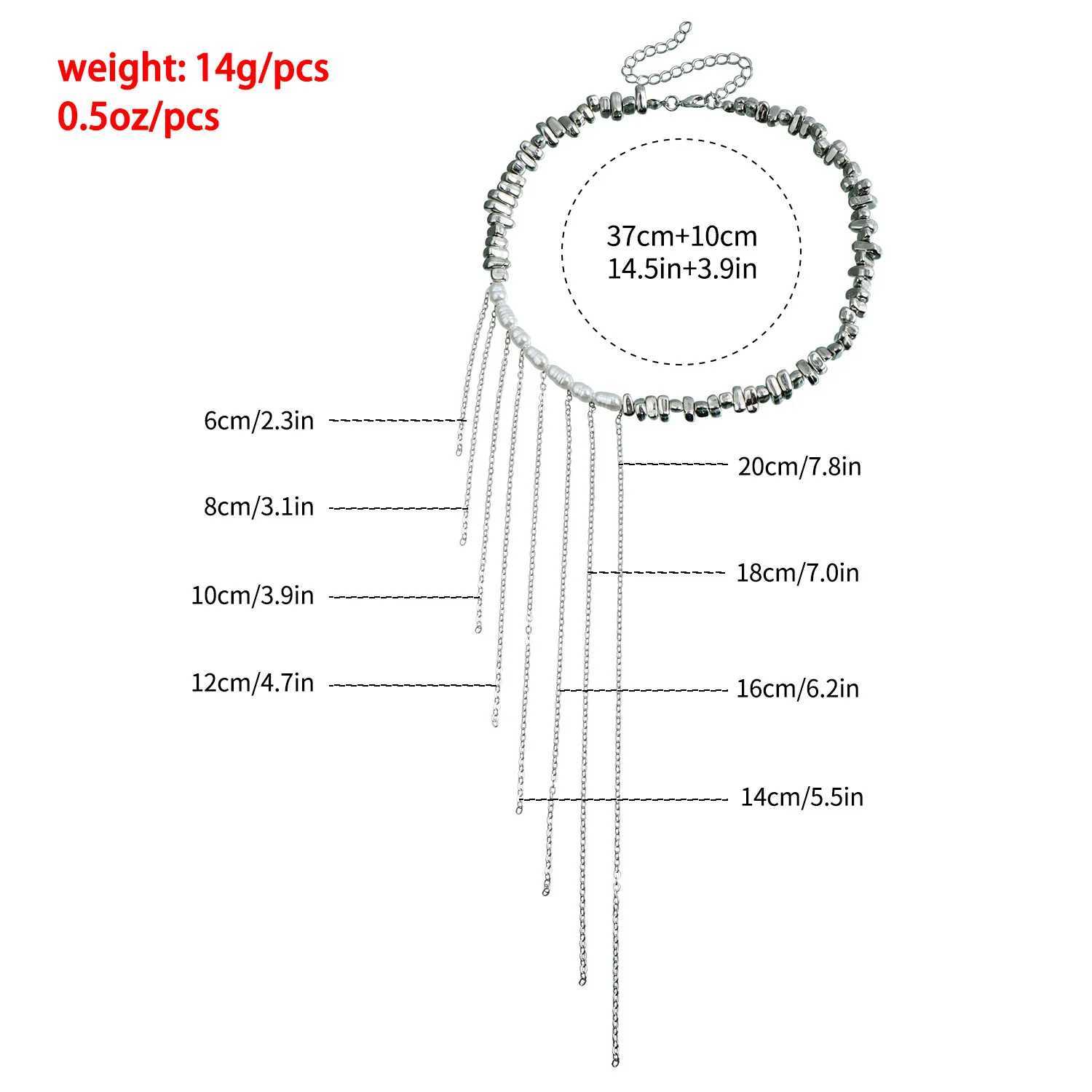 Trend Wedding Party Jewelry Irregular Imitation Pearl Choker Necklace For Women Elegant Tassels Chain Pendant Necklaces Gift Y250605