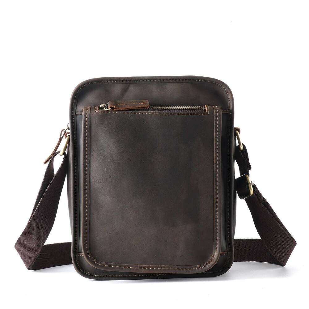 YATBEST Men's Made Of Genuine Leather Durable And Large Capacity Fashionable Single Shoulder Crossbody Bag