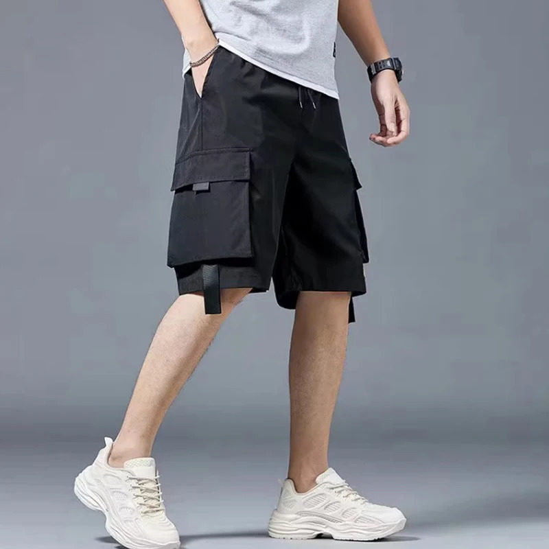 Cargo shorts mens summer loose-fitting five-point pants multi-pocket functional sports pants 250605