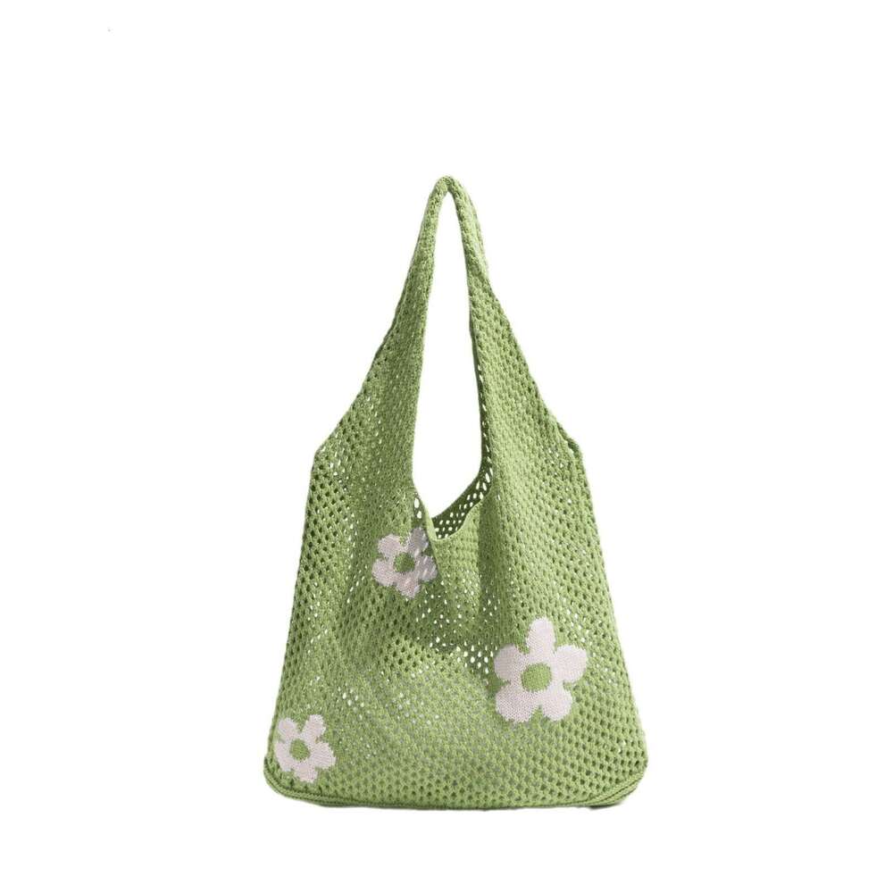 Knitted Summer Versatile Large Capacity Shopping Simple Woven Mesh Hollow Women's Shoulder Bag B5