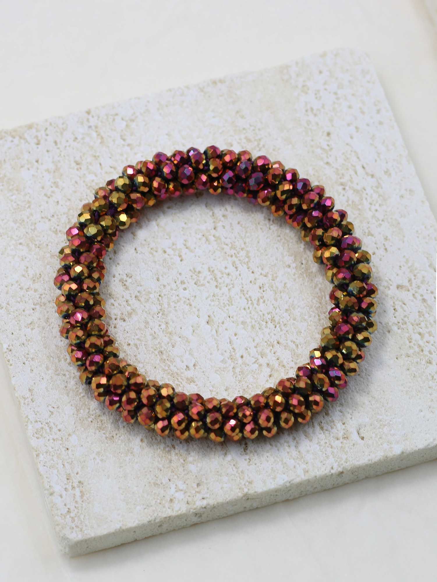 INKDEW Beads Elastic Bracelet Handmade Strand Crystal Bracelets for Women Gift Multicolor Bracelets Jewelry boho BR001 W250606