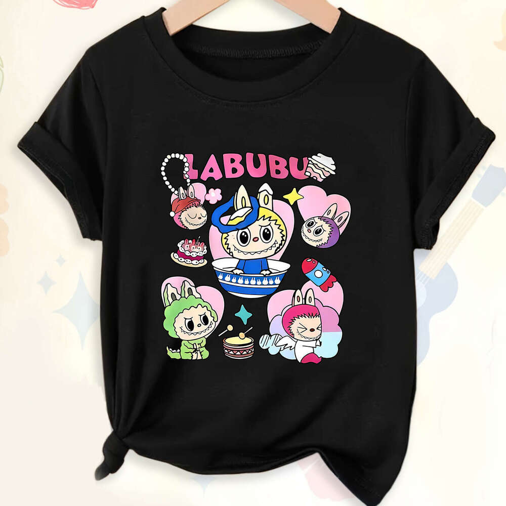 Labubu Summer Labubu Anime Merchandise Short Sleeve Unisex Two-Dimensional Trendy T-Shirt Casual Versatile Top labubu doll
