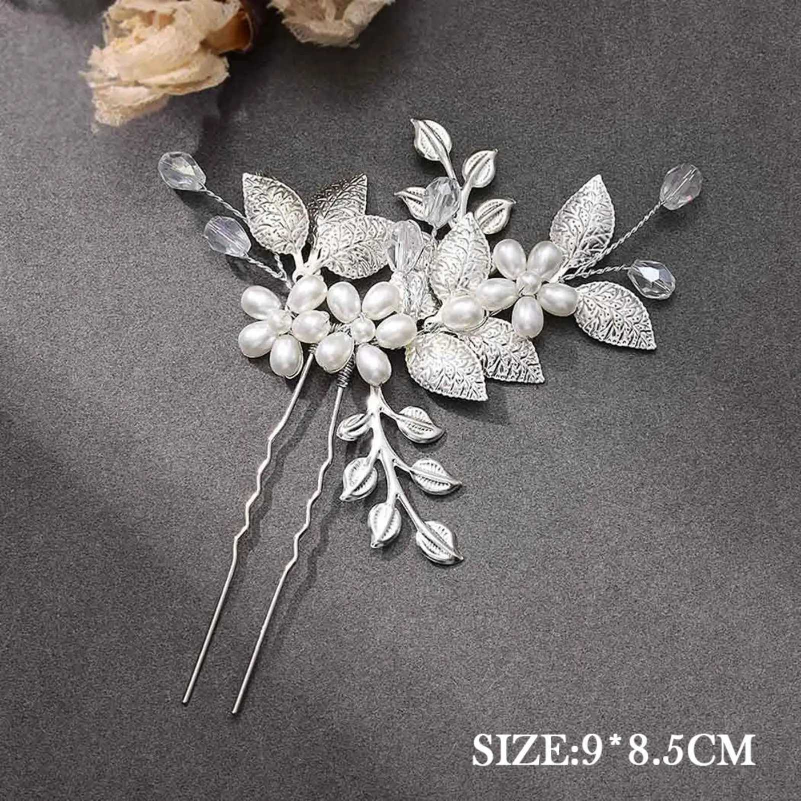 U Shaped Hair Pin Bride Wedding Hair Jewelry Gold/Silver Color Alloy Hair Clips Pearls Decor Bridal Headdress Hair Ornament Z250605